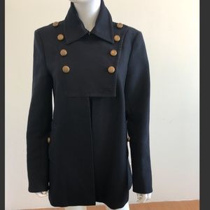 French Connection Navy Military Style Wool Coat